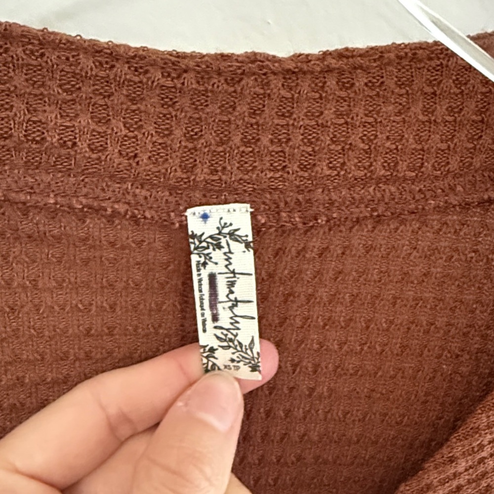 Free People Going Places Cardi Mocha Chocolate Brown Ribbed Button-Up Cardigan - Picture 3 of 8